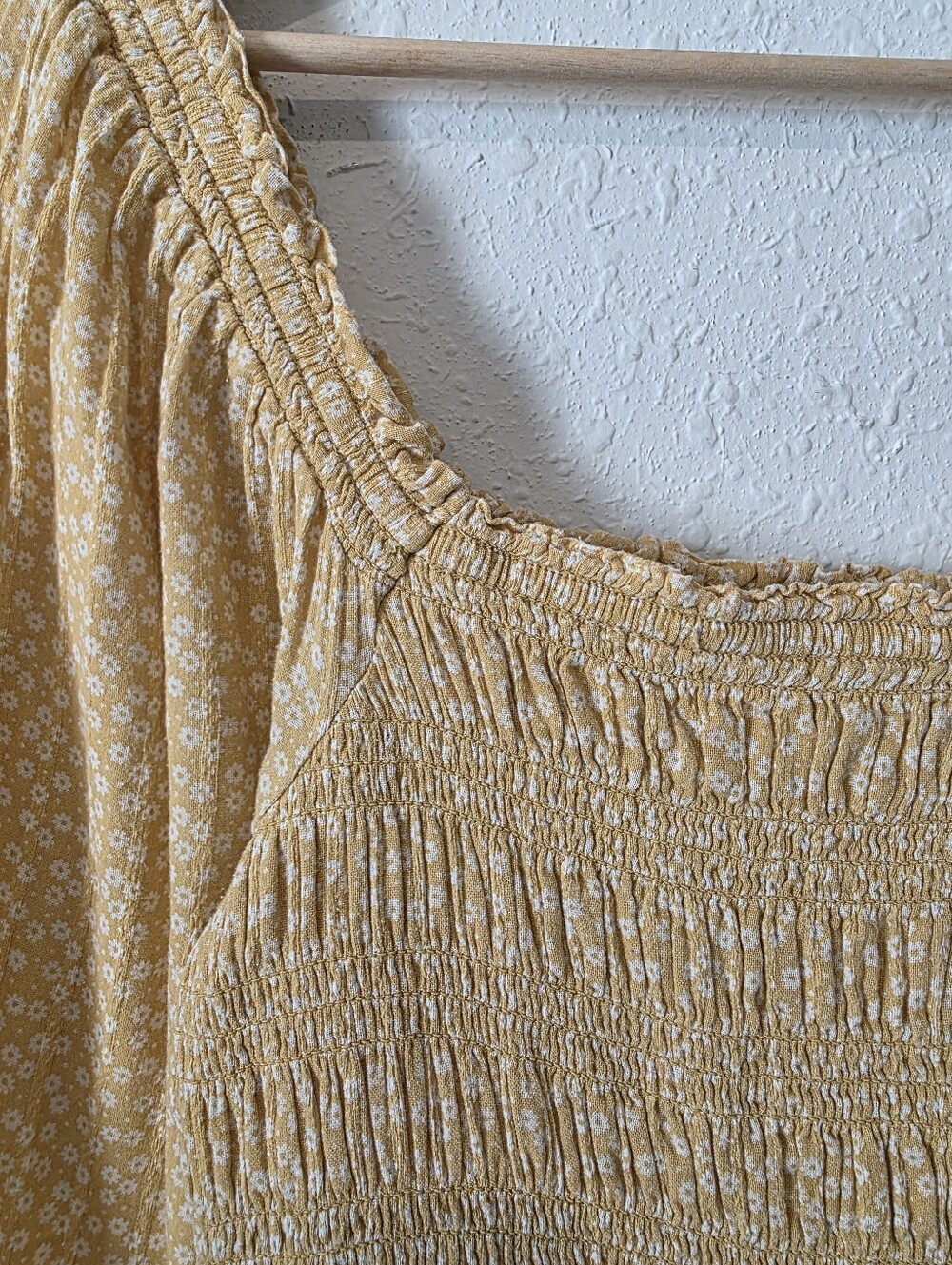 AE Yellow Floral Smocked Mini Dress S - Picture 4 of 8